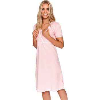 Dámská noční košile Kojicí noční košile Sweet Pink hvězdičky - L