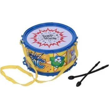 Hudební nástroj pro děti Bubínek plast 16x9cm s popruhem a paličkami v sáčku