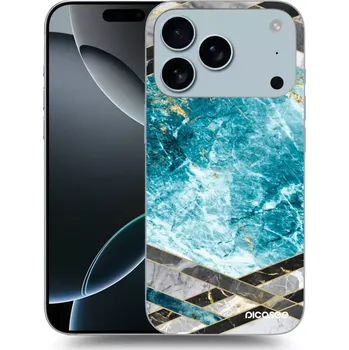 Pouzdro na mobilní telefon Picasee silikonový průhledný obal pro Apple iPhone 17 Pro Max - Blue geometry