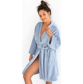 Dámské noční prádlo Dámský župan Holee světle modrý s bambusem - L/XL