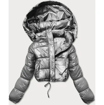 Dámská cargo bunda Dámská šedá krátká péřová bunda HONEY WINTER, odstíny šedé XL (42) i392_20580-53