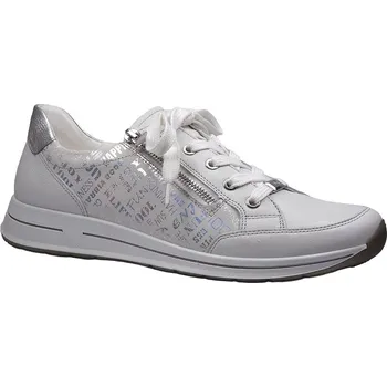 Dámské polobotky Vycházková obuv, Ara, Osaka 2.0, šíře H, bílo-stříbrná: Bílá Hladká kůže 27,7 42 H - rozšířená (29776-29776)