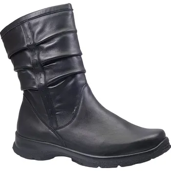 Dámské kozačky Axel Zimní vycházková obuv-polokozačky, Axel, šíře H, černá: Černá Hladká kůže 43 H - rozšířená (30406-30407)