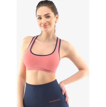 Dámská móda Dámská podprsenka sportovní s vycpávkami, bez kostice, bezešvé ECO Bamboo Sport 07018P - tomato lékořice - XL/XXL