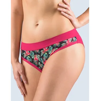 Kalhotky Dámské kalhotky bokové, širší bok, šité, s potiskem Disco Bamboo 2 16168P - bordo lahvová - 46/48