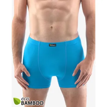 Boxerky Pánské boxerky s kratší nohavičkou, kratší nohavička, šité, jednobarevné Eco Bamboo 73125P - dunaj - 50/52