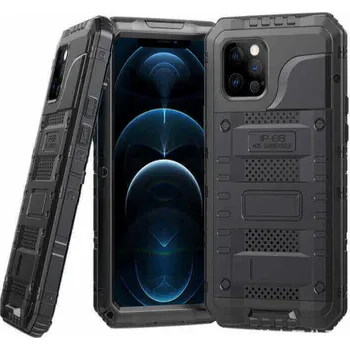 Pouzdro na mobilní telefon Voděodolný hliníkovo-silikonový obal pro Apple iPhone 17 - černý