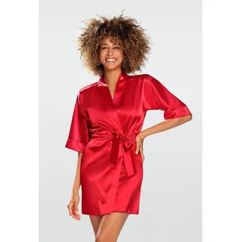 Dámský župan Saténový župan 90 červený - 3XL