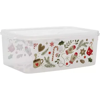 Máslenka Plastová dóza na sušenky Winterwonderland, hranatá, objem: 5,00 litru
