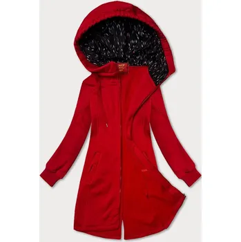 Dámská mikina Dámská červená mikina s kapucí na zip dlouhá, odstíny červené XXL (44) i392_24791-48