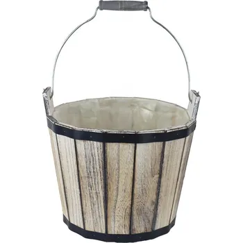 Truhlík Dřevěný kbelík s plastem k osázení D7413/5