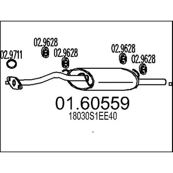 Tlumič výfuku Zadní tlumič výfuku MTS 01.60559