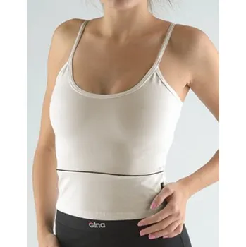 Dámské tílko, širší ramínka, šité 98001P - písková černá - S