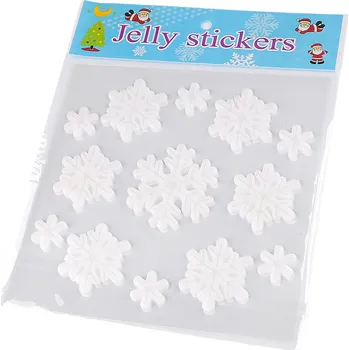 Vánoční dekorace Vánoční samolepicí gelové vločky Varianta: 2 viz foto, Balení: 1 karta