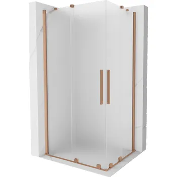 Mexen Velar Duo sprchová kabina posuvná 90 x 80 cm, matné sklo, kartáčovaná měď - 871-090-080-32-65 Sprchové kouty