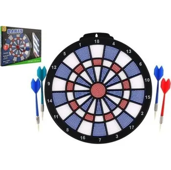 Terč na šipky Terč se šipkami 4ks plast průměr 28cm v krabici 39x31x3cm