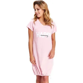 Dámská noční košile Mateřská noční košile Happy Mommy růžová zip - L
