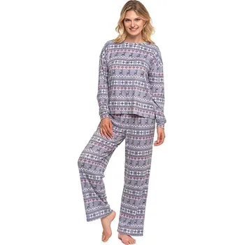 Dámské pyžamo Hřejivé vánoční pyžamo Nordic šedé - M