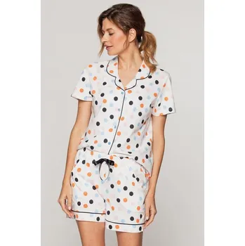 Dámské pyžamo Luxusní dámské pyžamo Dominika barevné puntíky - XL