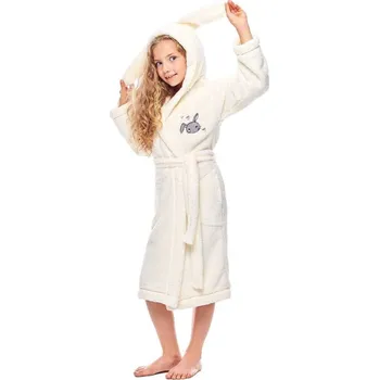 Dámské noční prádlo Dívčí župan s ušima Bunny ecru - 122/128