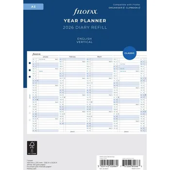 Kalendář Plán. kalendář 2026 A5, vertikál, aj