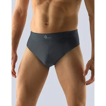 Slipy Pánské slipy se širším bokem, bezešvé, Bamboo Soft 51005P - tm. šedá - L/XL