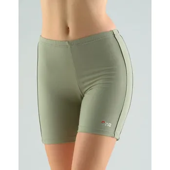 Dámské kraťasy Dámské šortky krátké, dívčí, šité, klasické 93000P - šedozelená lahvová - XS