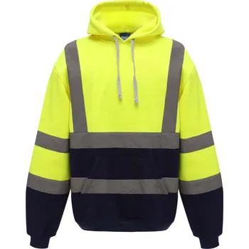 Pánská mikina Yoko Reflexní mikina s kapucí HVK05 Hi-Vis Yellow-Navy XXL