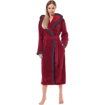 Dámský župan Dámský župan Ema vínový dlouhý - 3XL