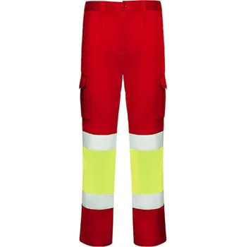 Pánské kalhoty Roly Reflexní pracovní kalhoty HV9312 Red 60-Fluor Yellow 221 40