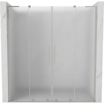 Sprchové dveře Mexen Velar L Duo posuvné sprchové dveře 200 cm, matné, kartáčovaný nikl - 871-200-003-32-97 Sprchové dveře