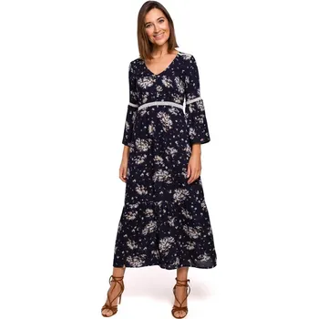 Dámské šaty Dámské boho maxi šaty s krajkou a volánem, XXL i240_145760_2:XXL