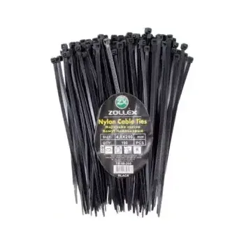 Stahovací páska ZOLLEX NYLON CABLE TIES - Stahovací plastová páska černá 7,6mm x 400mm 100ks