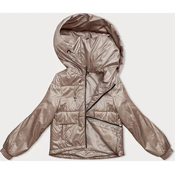 Dámská cargo bunda Krátká béžová dámská bunda s kapucí (B8216-83), odstíny béžové XL (42) i392_22556-53