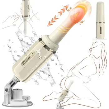 Erotický nábytek SuperLove Triple Stimulation Sex Machine Heating, Thrusting & Vibrating Soft Silicone White