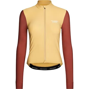 cyklistický dres Pas Normal Studios Women's Mechanism Long Sleeve Jersey - Camel / Maroon L