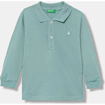 Dětské bavlněné tričko s dlouhým rukávem United Colors of Benetton tyrkysová barva, 3089G3009 3089G3009.P.Season.9BYA 06X, vel. 82