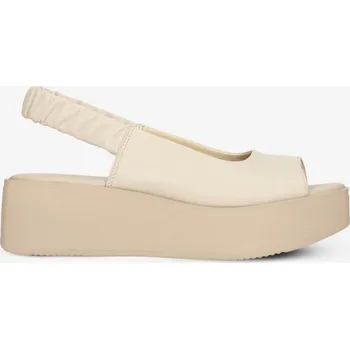 Dámské sandále Baťa kožené dámské sandály s pružným páskem na patě béžové, vel. 36