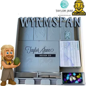 Příslušenství k deskovým hrám Taylor Jane Design Co. Na křídlech draků - insert pro hru Barva: Šedá