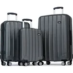 Kono Sada 3 cestovních kufrů ABS - šedý - 38/73/114L K1773-1L