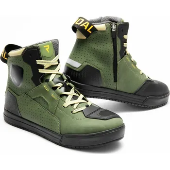Moto obuv REBELHORN boty VANDAL-II olive green/orange - 42
