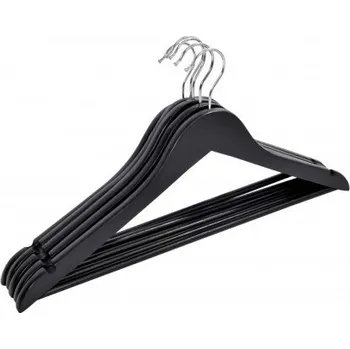 Věšák Věšáky na oblečení RONDO dřevěné, černé (5 ks)