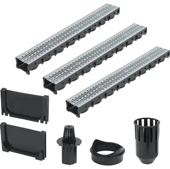 poklop zahrada-XL Odtokové kanály 3 ks pozinkovaná ocel 3 m 142877