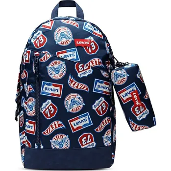 Sportovní batoh Dětský batoh Levi's EXPLORE PACK W/ PENCIL CASE tmavomodrá barva, velký, s potiskem, 9A8704 59X, vel. ONE SIZE