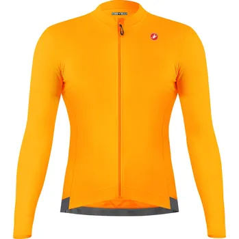 cyklistický dres CASTELLI zimní dres Espresso Thermal oranžová M