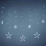 Světelný LED závěs hvězdy, šíře 2m, 138LED, studené světlo, 8 funkcí