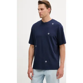 Pánské tričko Bavlněné tričko United Colors of Benetton 325RU10AL námořnická modř 59X, vel. XXL