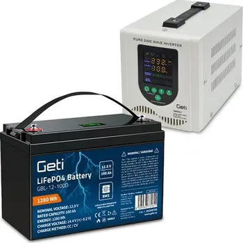 Záložní zdroj Zdroj záložní GETI GEP500LF sinus 500W (800VA) plus baterie LiFePO4 100Ah