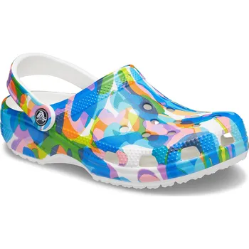 Pánské pantofle boty Crocs Classic Buble Block Clog - White/Multi 36/37