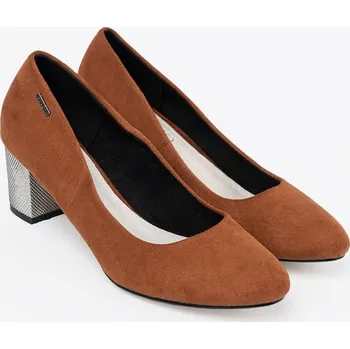 Dámské lodičky Hnědé lodičky se stříbrným podpatkem GD-